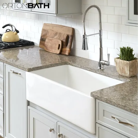 Durable Apron Farmhouse Sink with Accessories Bottom Grid and Drainer